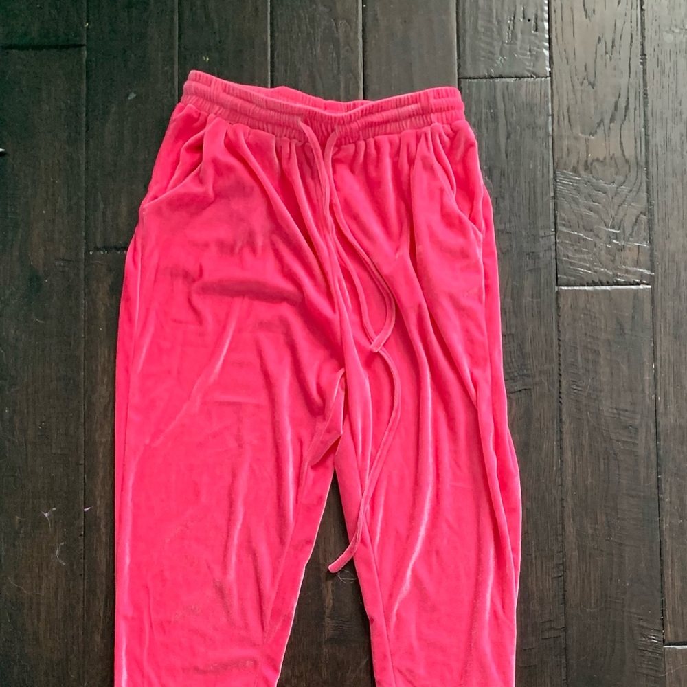 Pink Velour Jogger Pants